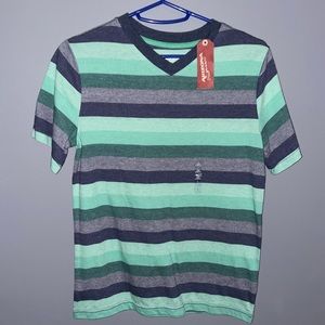 Arizona Jeans V-neck Shirt, Boys Youth Large, Multi-colored Stripes